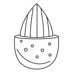 Half shell almond icon. Outline illustration of half shell almond vector icon for web design isolated on white background