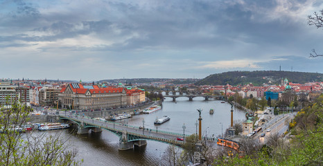 Fototapeta premium View of Prague from the Prague Metronome, Czech Republic