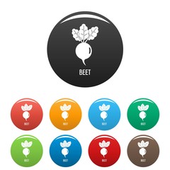 Beet icon. Simple illustration of beet vector icons set color isolated on white