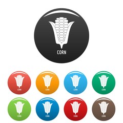 Corn icon. Simple illustration of corn vector icons set color isolated on white