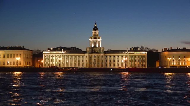View of the old building, white night. Saint Petersburg, Russia
