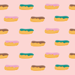 Dessert. Cake. Seamless pattern.