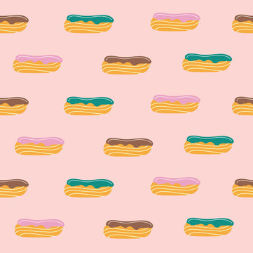 Dessert. Cake. Seamless pattern.