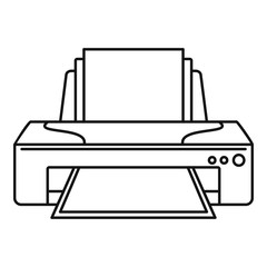 Jet printer icon. Outline illustration of jet printer vector icon for web design isolated on white background