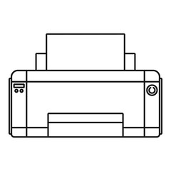 Black ink printer icon. Outline illustration of black ink printer vector icon for web design isolated on white background