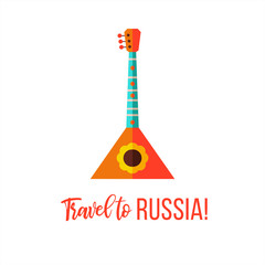 Travel to Russia. Traditional Russian symbols. Vector illustration.