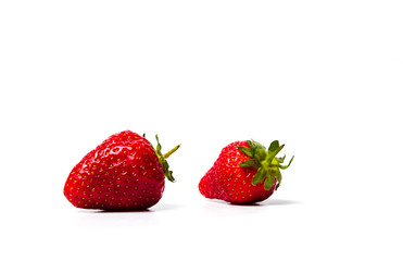 Fresh strawberries on white background