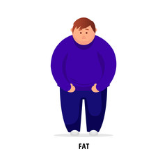 Fat man. Vector flat illustration