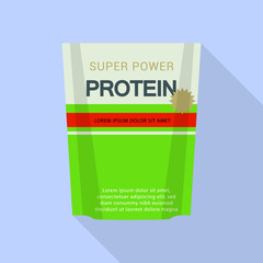 Super power protein pack icon. Flat illustration of super power protein pack vector icon for web design