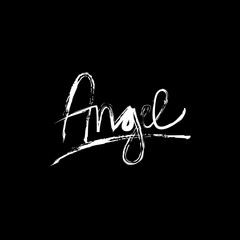 Angel Hand drawn calligraphy modern brush lettering.
