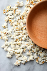 Salted popcorn and  bowl