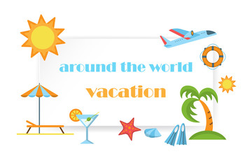 Fototapeta na wymiar Around the world vacation poster