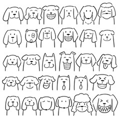 vector set of dog