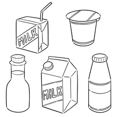 vector set of milk product