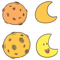 vector set of moon