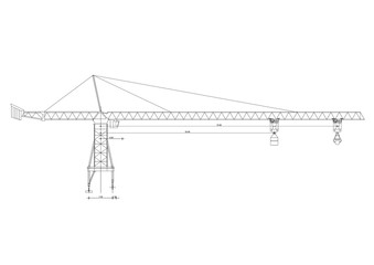 Crane architect blueprint - isolated