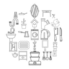 Appliances icons set. Outline set of 25 appliances vector icons for web isolated on white background