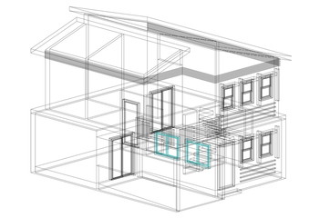 House layout design blueprint - isolated