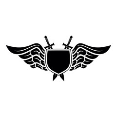 Shield Design With wing and sword