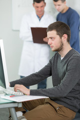 Student using computer