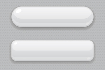 White glass buttons. 3d web icons on gray background