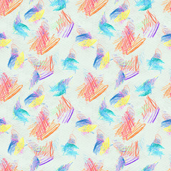 Abstract seamless scribble background. Fantasy modern colorful pattern. Vibrant art chaos backdrop.