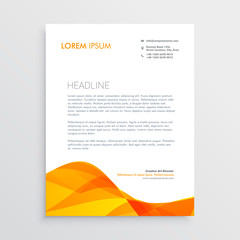 orange business letterhead design template