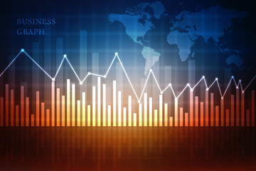 2d rendering Stock market online business concept. business Graph 
