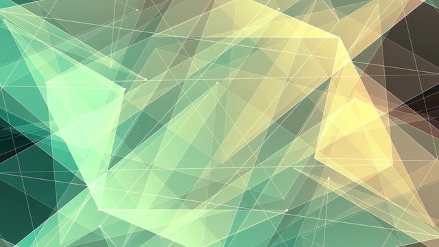 abstract YELLOW GREEN poligon net connections cloud animation background new quality dynamic technology motion colorful video footage
