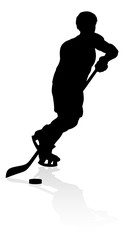 Silhouette Ice Hockey Player