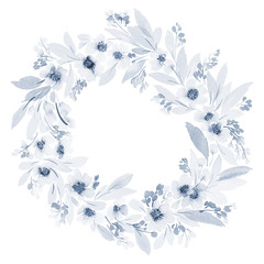 Greeting card with watercolor flowers handmade.