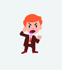 Businessman screams angry in aggressive attitude.