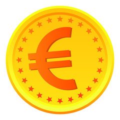 Obraz premium Euro coin, european money symbol, vector