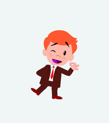 Businessman doing the OK sign with his hand.