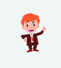 Businessman talking very determined and optimistic.