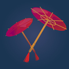 chinese umbrella vector illustration