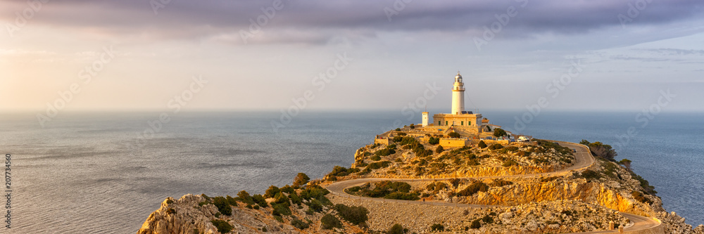 Sticker Mallorca Cap Formentor Landschaft Natur Leuchtturm Meer Panorama Textfreiraum Copyspace Balearen Reise Reisen Spanien