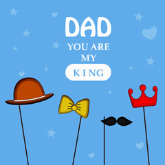 illustration of elements of Fathers day background 