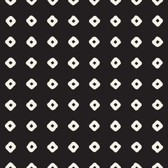 Hand drawn seamless pattern. Abstract geometric shapes background in black and white. Vector ethnic style texture.