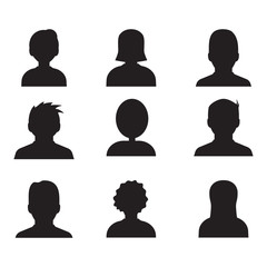 Male and female head silhouettes avatar