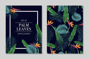 exotic pattern with palm leaves.
