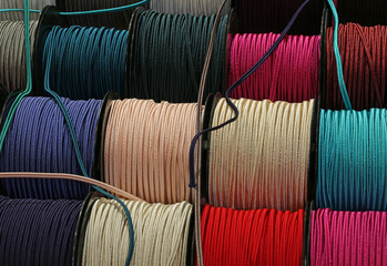 rolls with string for sale in the haberdashery shop
