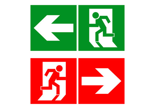 Fire exit down sign Stock Vector Images - Alamy