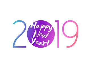 Fototapeta na wymiar 2019 Happy New Year background. Seasonal greeting card template.