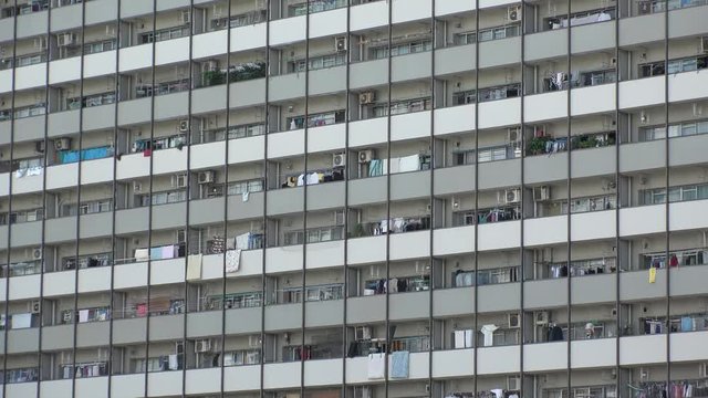 TOKYO,  JAPAN - MAY 2018 : Close-up shot of RESIDENTIAL APARTMENT in TOKYO.