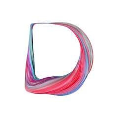 Letter D abstract alphabet. 3D Rendering