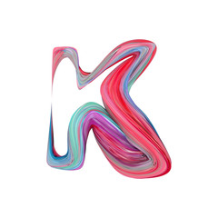Letter K abstract alphabet. 3D Rendering