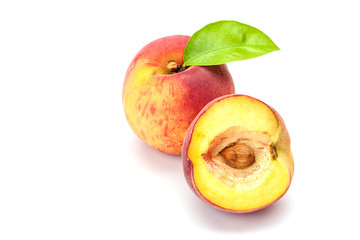 peaches isolated on white background