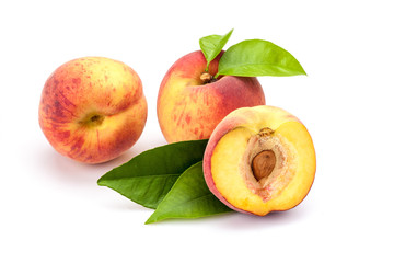 peaches isolated on white background