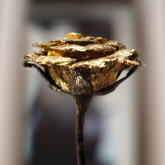 Flower made of metal close-up.